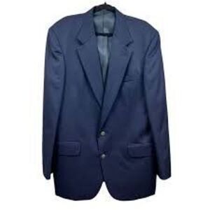 Oscar De La Renta Size 50L Classic Blazer Jacket Navy Blue 2-Button Sportscoat